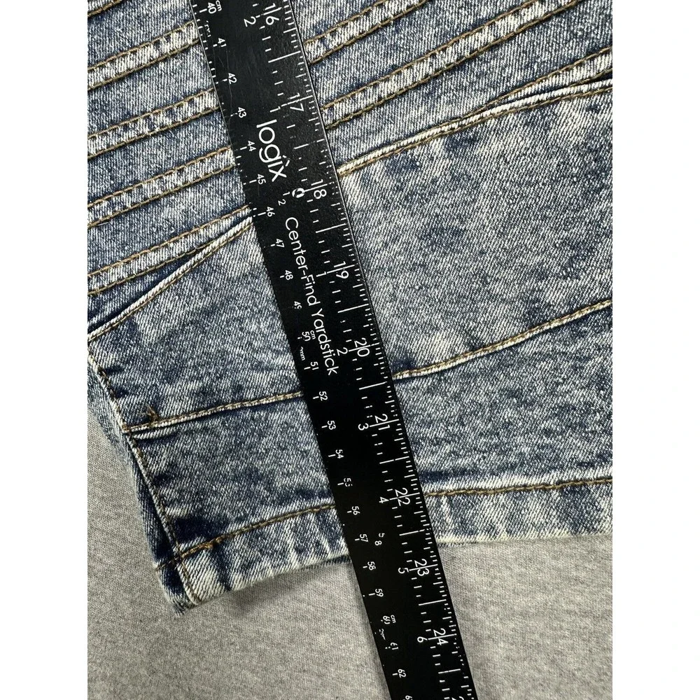Rocawear Distressed Moto Jean Shorts Mens Size 38 STRETCH Slim Blue‎ Y2k Grunge